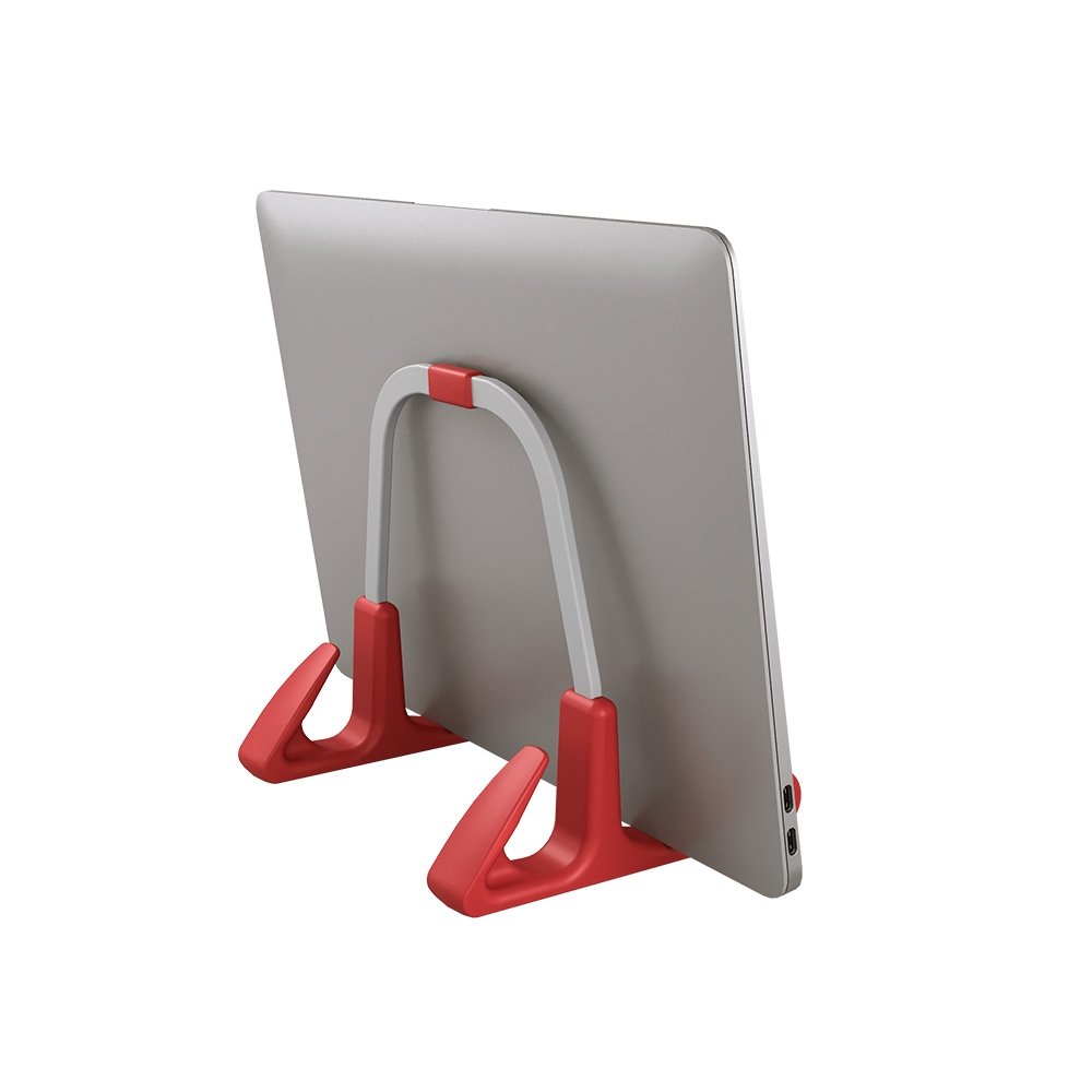 Imagem 3 de 4 do produto Suporte vertical para Notebook e Tablet Octoo LiteStand Vertical, Ice Silver e Laranja - 9573