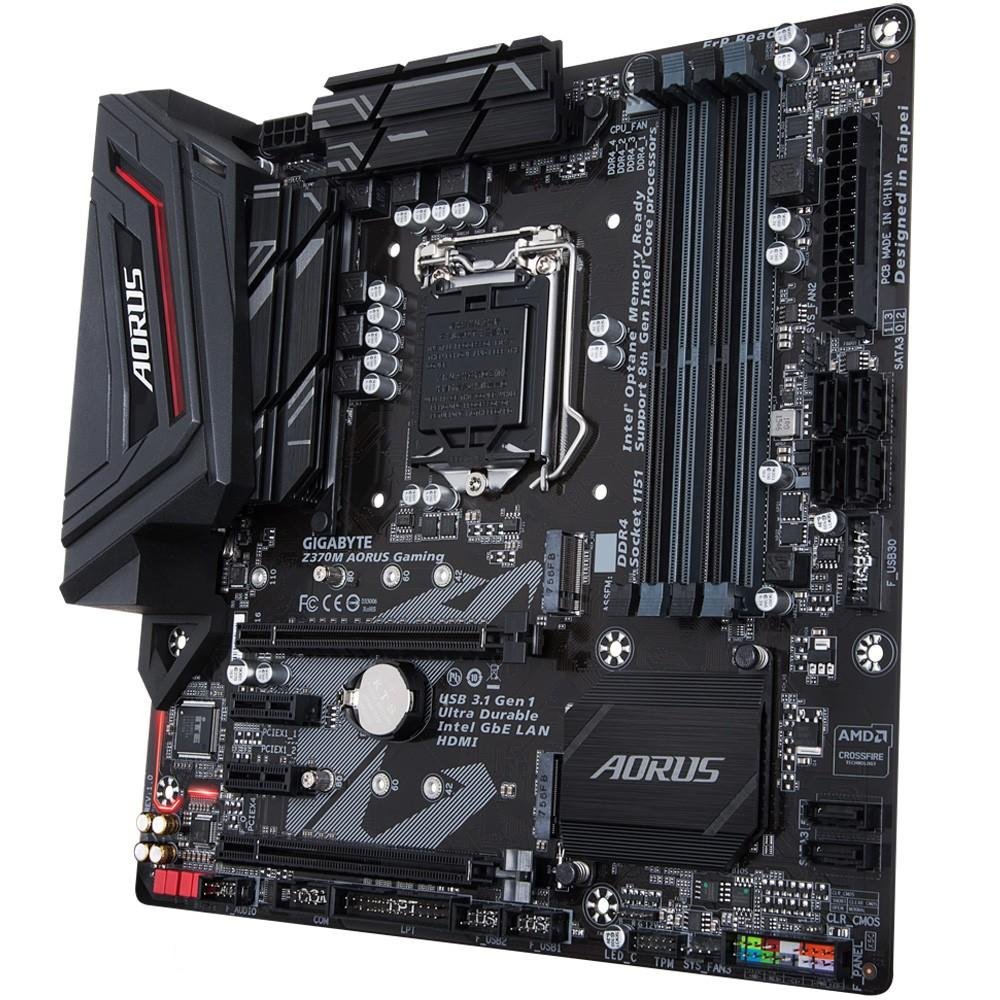 Imagem 3 de 6 do produto Placa-Mãe Gigabyte Aorus Z370M Aorus Gaming, Intel LGA 1151, mATX, DDR4, Preto - Z370M AORUS GAMING