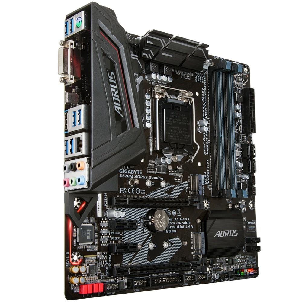 Imagem 4 de 6 do produto Placa-Mãe Gigabyte Aorus Z370M Aorus Gaming, Intel LGA 1151, mATX, DDR4, Preto - Z370M AORUS GAMING