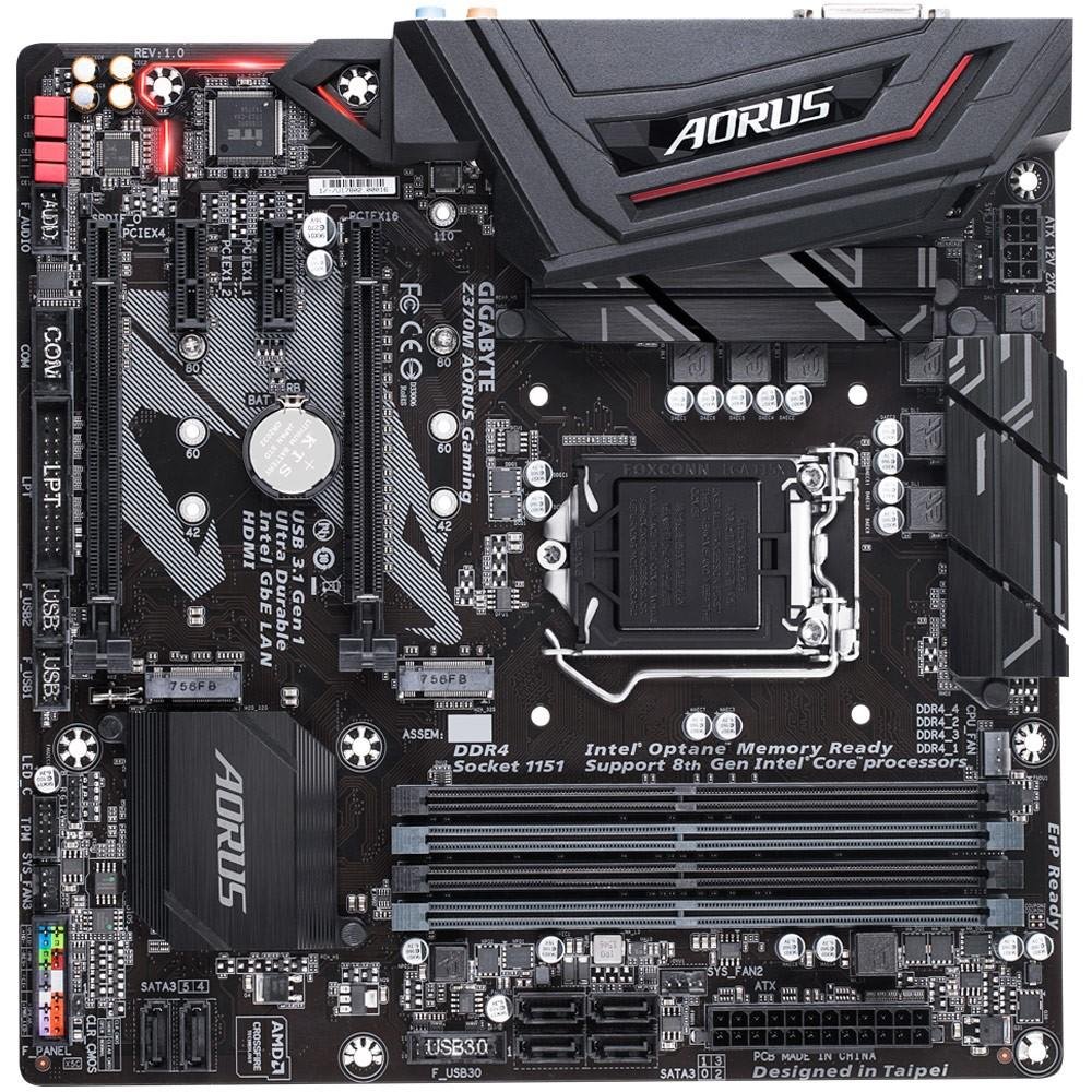Imagem 5 de 6 do produto Placa-Mãe Gigabyte Aorus Z370M Aorus Gaming, Intel LGA 1151, mATX, DDR4, Preto - Z370M AORUS GAMING