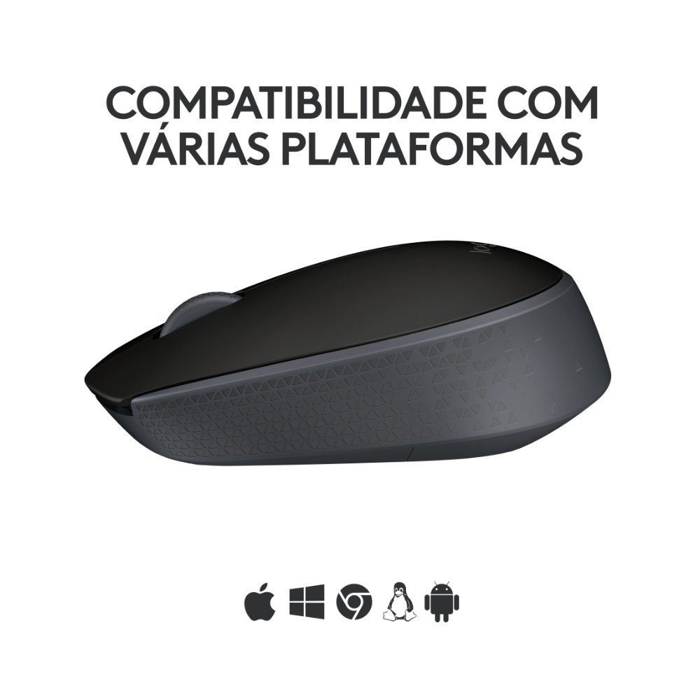 Mouse sem fio Logitech M170 com Design Ambidestro Compacto, Conexão USB e Pilha Inclusa, Preto - 910-004940 - view 6