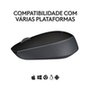 Mouse sem fio Logitech M170 com Design Ambidestro Compacto, Conexão USB e Pilha Inclusa, Preto - 910-004940