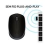 Mouse sem fio Logitech M170 com Design Ambidestro Compacto, Conexão USB e Pilha Inclusa, Preto - 910-004940