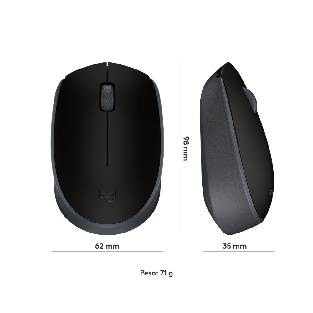 Mouse sem fio Logitech M170 com Design Ambidestro Compacto, Conexão USB e Pilha Inclusa, Preto - 910-004940 - view 8