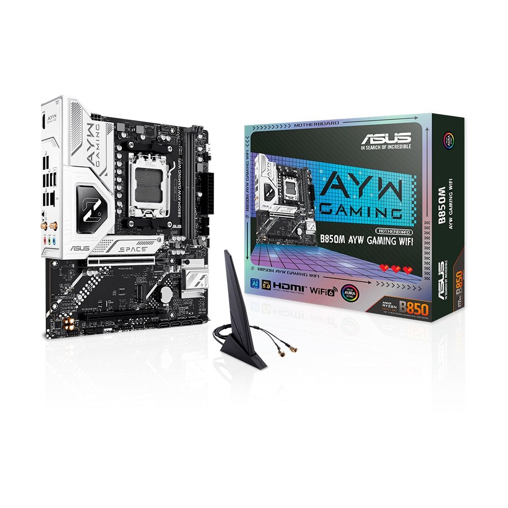 Placa-Mãe ASUS B850M AYW GAMING WIFI, AMD AM5, mATX, DDR5, Wi-Fi 6, Preto - 90MB1LW0-M0EAY0 4
