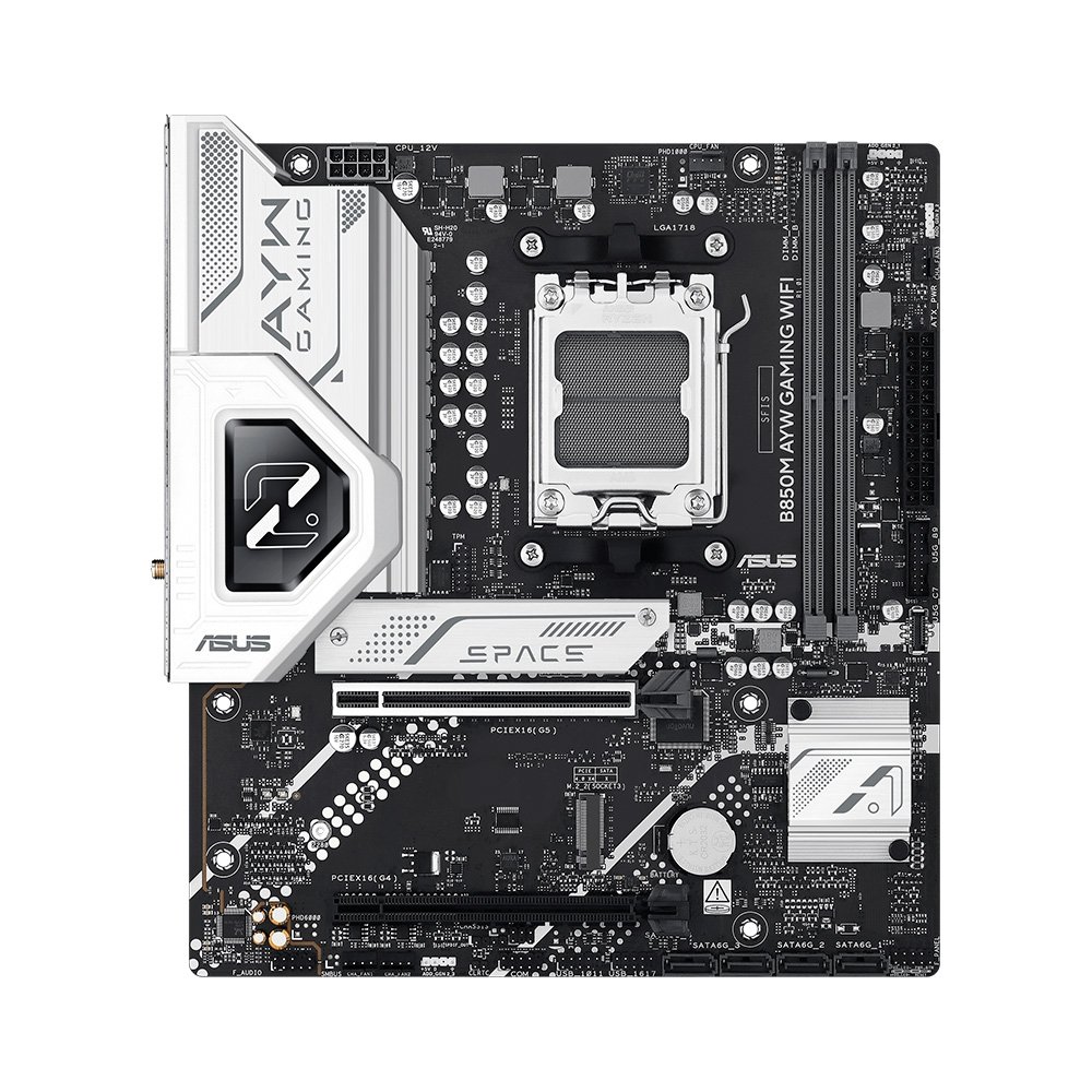 Placa-Mãe ASUS B850M AYW GAMING WIFI, AMD AM5, mATX, DDR5, Wi-Fi 6, Preto - 90MB1LW0-M0EAY0 - view 2