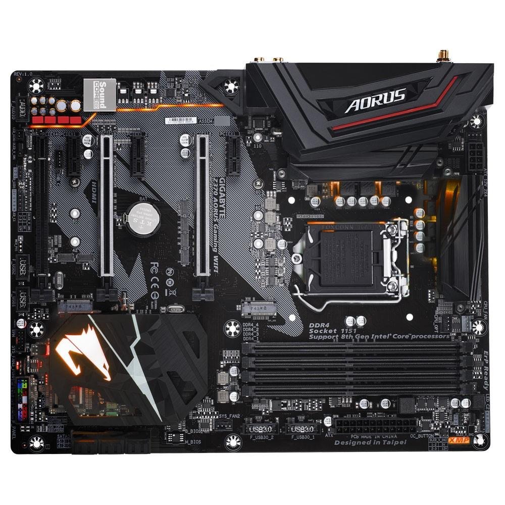 Placa-Mãe GIGABYTE p/ Intel LGA 1151 ATX Z370 AORUS GAMING WIFI DDR4 Placa-Mãe GIGABYTE p/ Intel LGA 1151 ATX Z370 AORUS GAMING WIFI DDR4