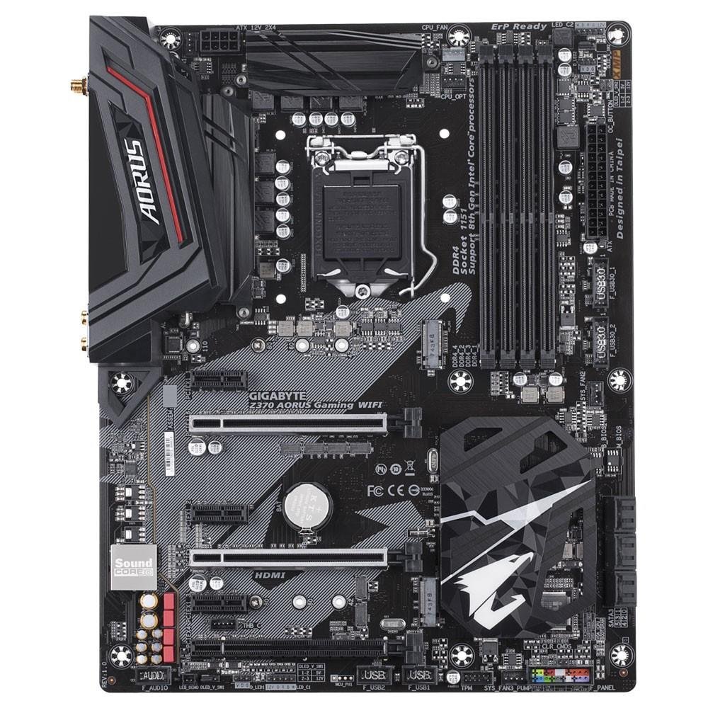 Placa-Mãe GIGABYTE p/ Intel LGA 1151 ATX Z370 AORUS GAMING WIFI DDR4 Placa-Mãe GIGABYTE p/ Intel LGA 1151 ATX Z370 AORUS GAMING WIFI DDR4