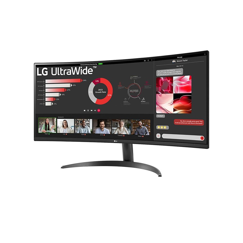 "Monitor Gamer Curvo LG UltraWide 34"""", QHD, 100Hz, 5ms, VA, FreeSync, HDR 10, Preto - 34WR50QK-B" - view 2