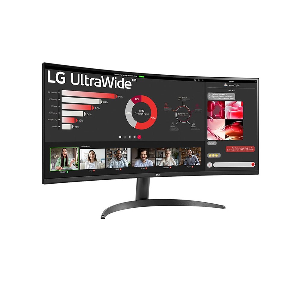 "Monitor Gamer Curvo LG UltraWide 34"""", QHD, 100Hz, 5ms, VA, FreeSync, HDR 10, Preto - 34WR50QK-B" - view 3