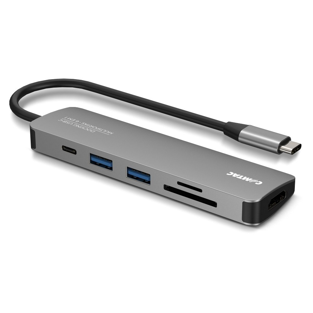 HUB Docking Comtac USB-C, 6 em 1, HDMI 2.0, USB-A 3.2, USB-A 2.0, USB-C PD 85W, Cartão MicroSD/SD, Alumínio - ( Balão.info - foto 2