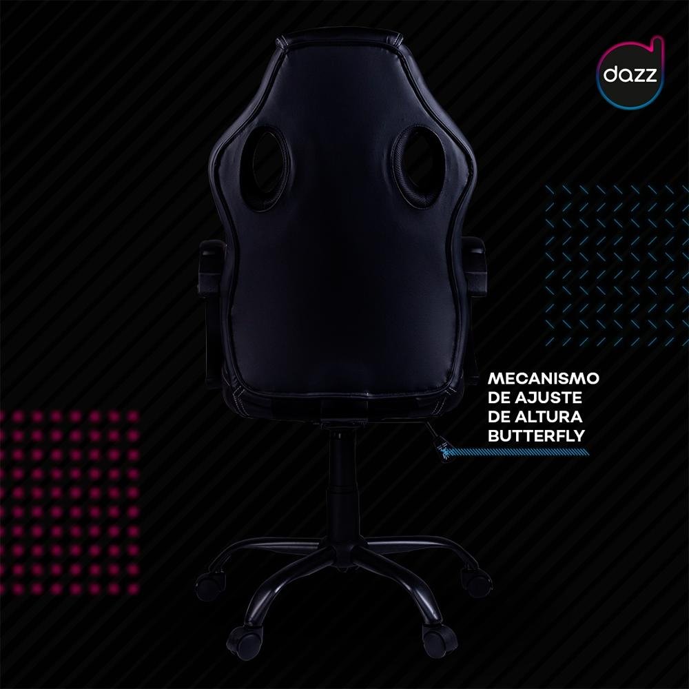 Cadeira Gamer Dazz Elite, 100 Kg, Mecanismo de Ajuste Butterfly, Black - 624761 Cadeira Gamer Dazz Elite, 100 Kg, Mecanismo de Ajuste Butterfly, Black - 624761