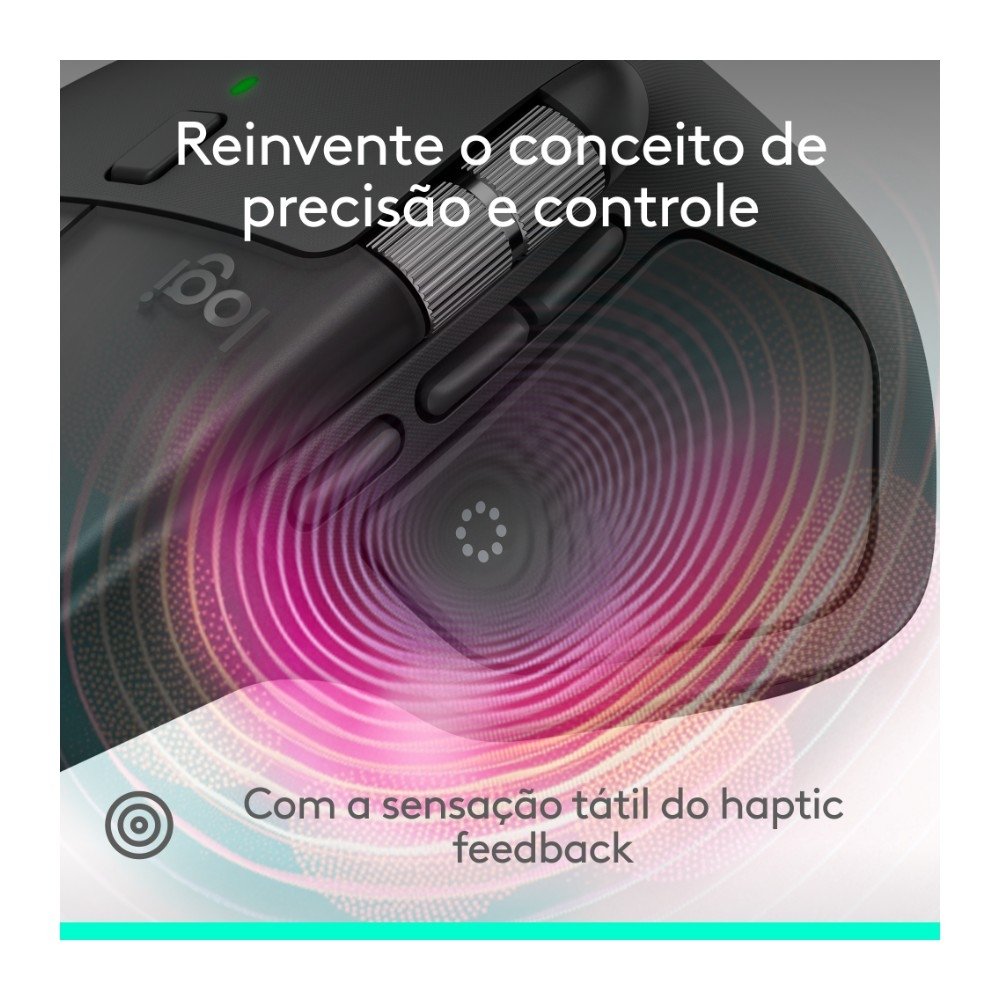 Mouse Sem Fio Logitech MX Master 4, Sensação Tátil do Haptic Feedback, USB-C, Bluetooth, Grafite - 910-007565 - view 2
