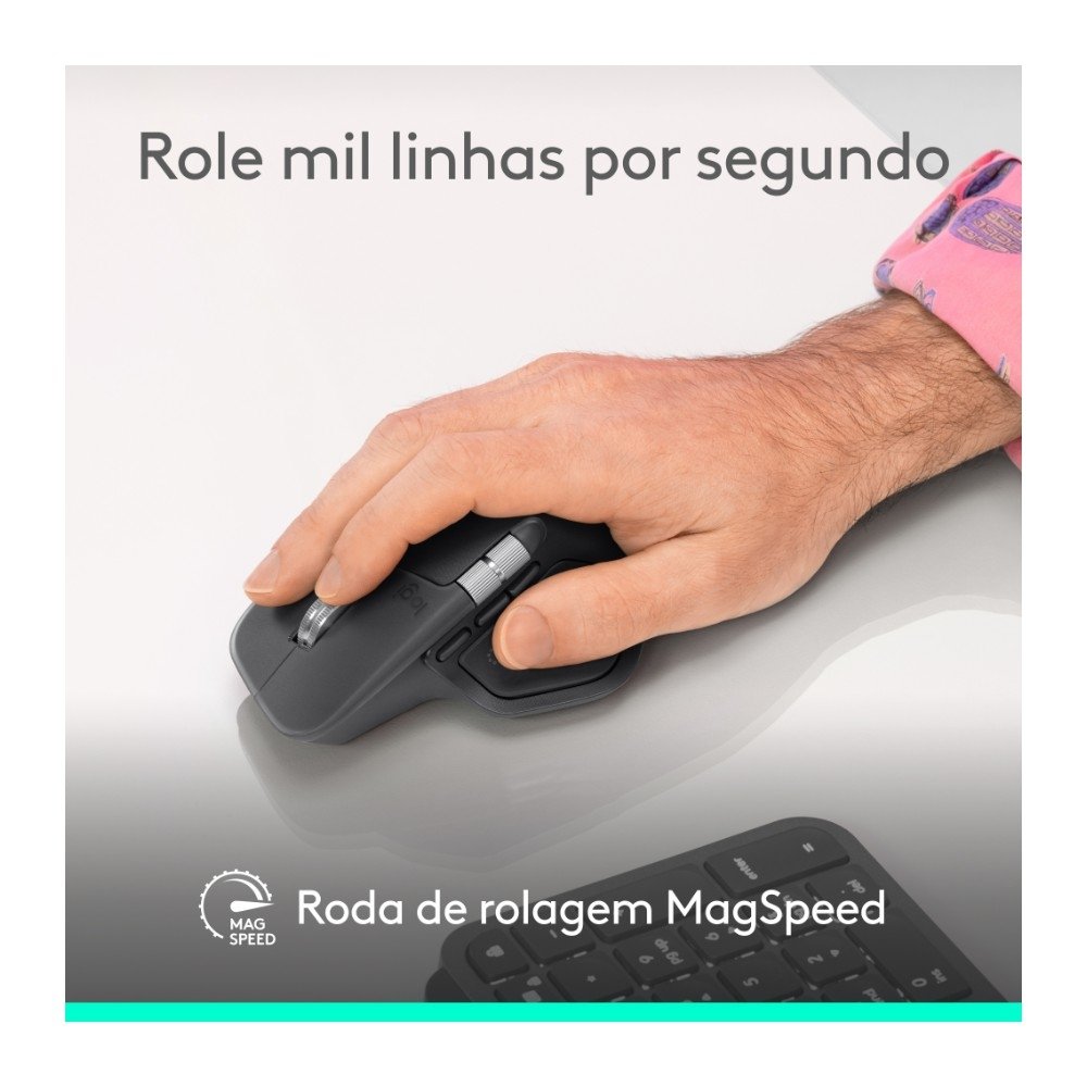 Mouse Sem Fio ( Balão.info) 4, Sensação Tátil do Haptic Feedback, USB-C, Bluetooth, Grafite - 910-( Balão.info - foto 4