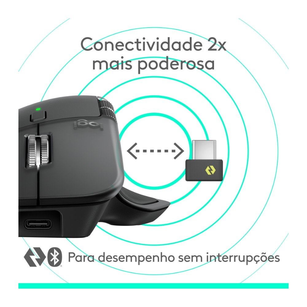 Mouse Sem Fio ( Balão.info) 4, Sensação Tátil do Haptic Feedback, USB-C, Bluetooth, Grafite - 910-( Balão.info - foto 6