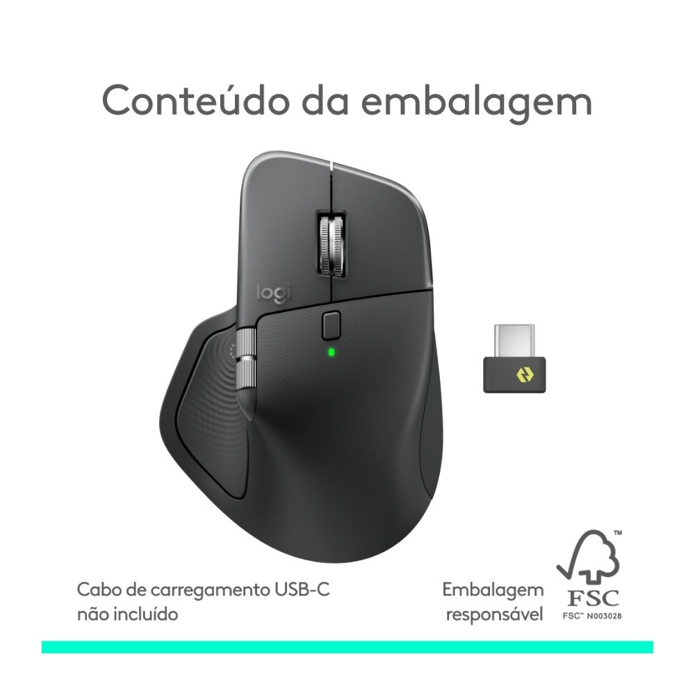 Mouse Sem Fio ( Balão.info) 4, Sensação Tátil do Haptic Feedback, USB-C, Bluetooth, Grafite - 910-( Balão.info - foto 11