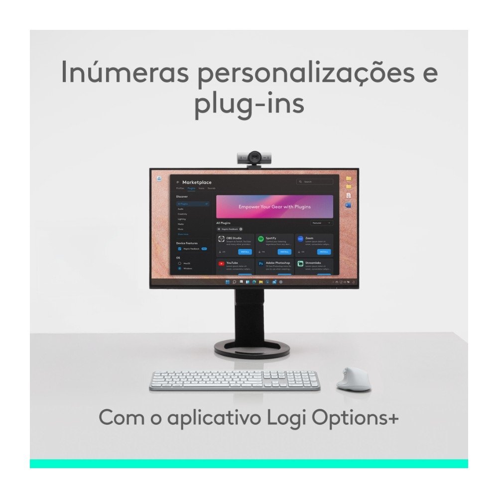 Imagem 8 de 14 do produto Mouse Sem Fio Logitech MX Master 4, Sensação Tátil do Haptic Feedback, USB-C, Bluetooth,Cinza Claro - 910-007566