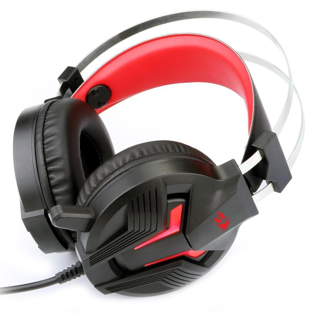 Imagem 3 de 8 do produto Headset Gamer Redragon P2 e USB Preto e Vermelho Memecoleous H112