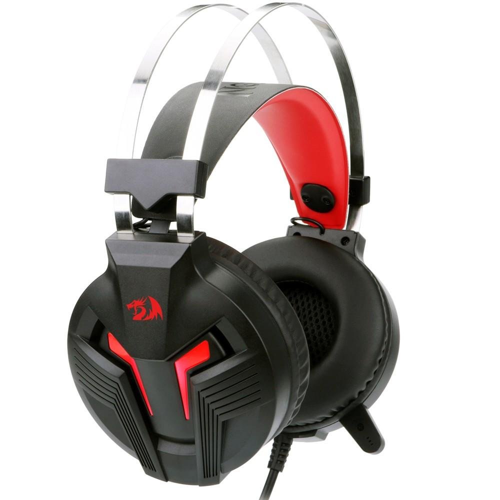 Imagem 4 de 8 do produto Headset Gamer Redragon P2 e USB Preto e Vermelho Memecoleous H112
