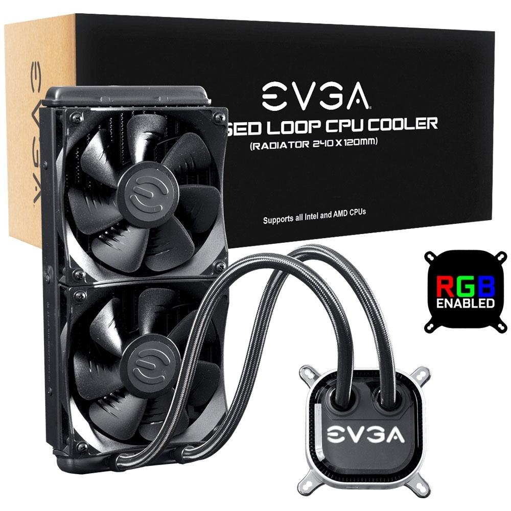 Water Cooler EVGA CLC, 240mm (2x 120mm), Closed Loop CPU Cooler
