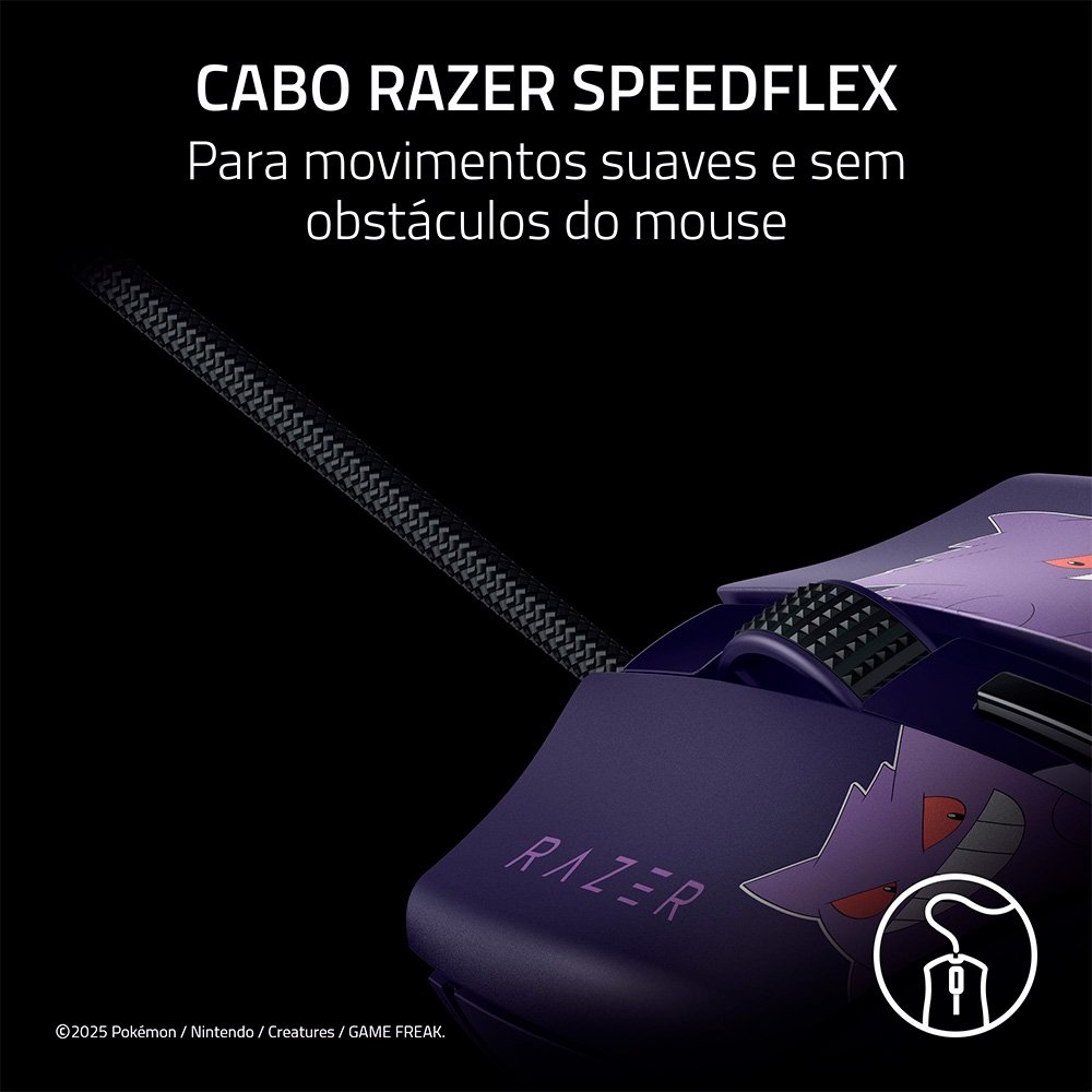 Imagem 5 de 8 do produto Mouse Gamer Razer Cobra, Chroma RGB, 8500 DPI, Pokémon Gengar Edition - RZ01-04650700-R3M1
