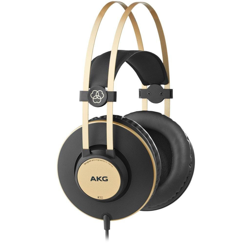 Headphone AKG Preto e Dourado K92 64726 | KaBuM!