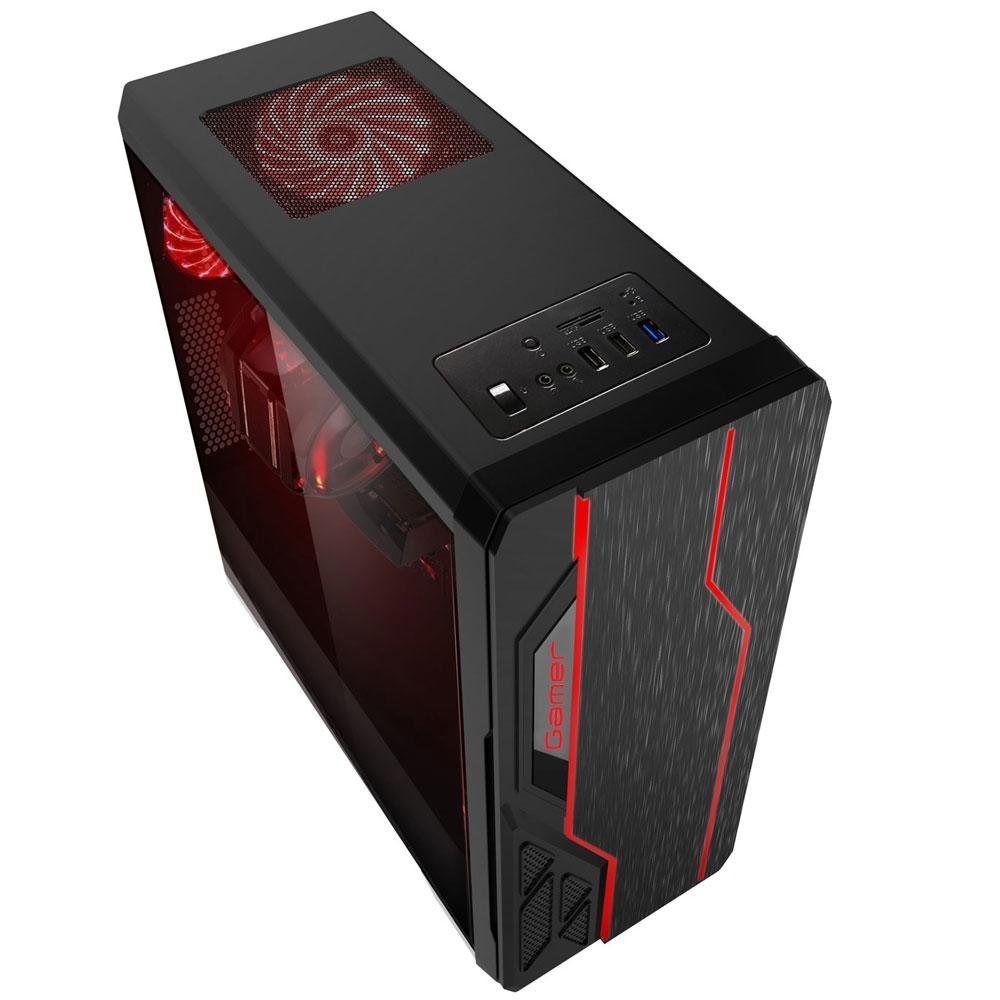 Imagem 6 de 12 do produto Gabinete Gamer Bluecase sem fonte USB 3.0 Preto BG-009