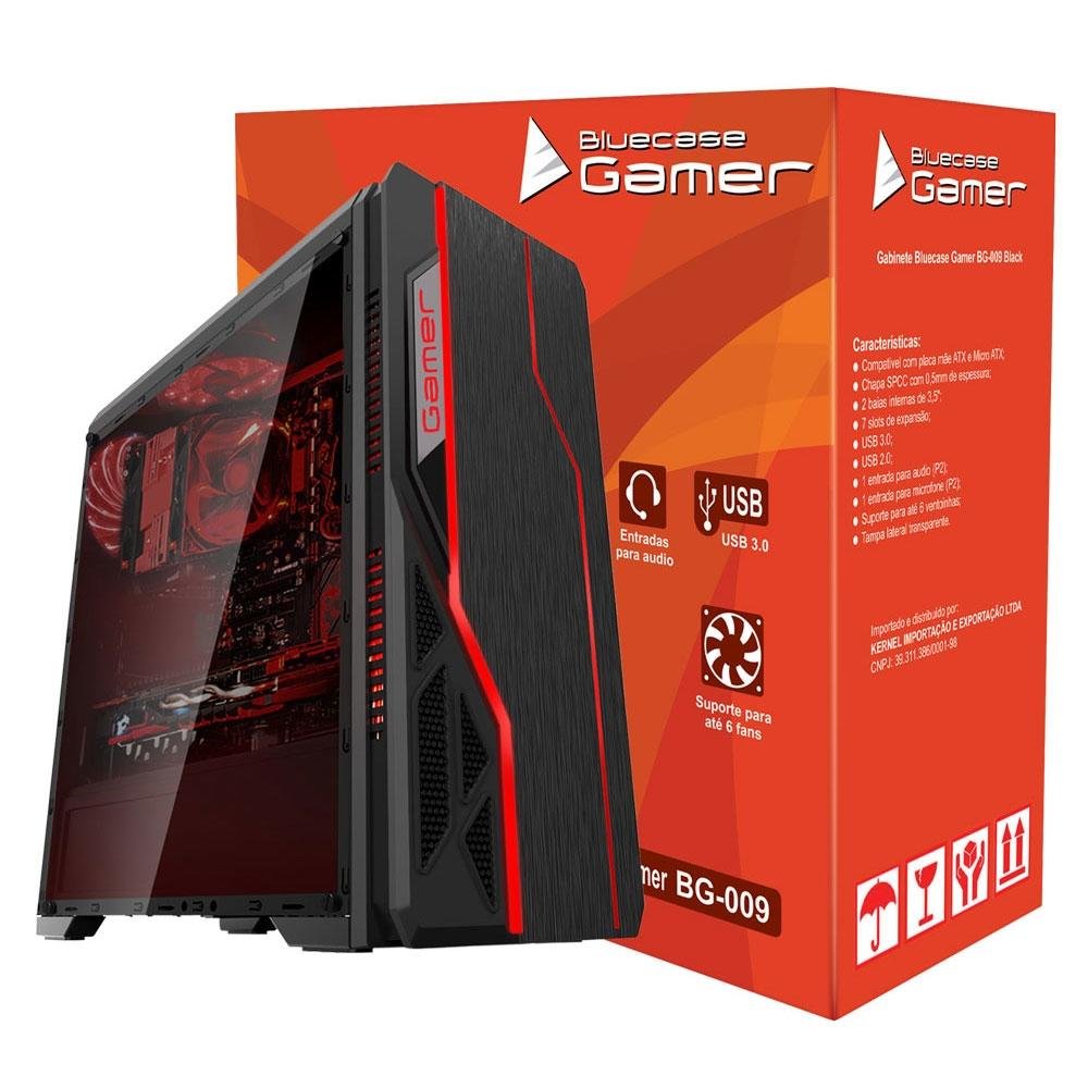 Imagem 12 de 12 do produto Gabinete Gamer Bluecase sem fonte USB 3.0 Preto BG-009