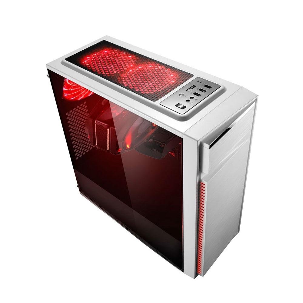 Imagem 5 de 7 do produto Gabinete Gamer Bluecase, Mid Tower, Tampa em acrilico, Branco sem fonte USB 3.0 BG-015
