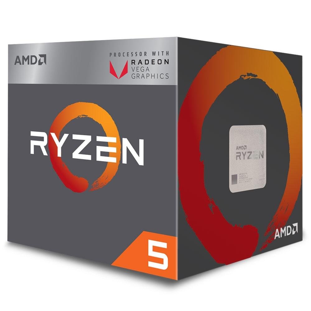 CPU AMD RYZEN 5 2400G, With Cooler, BOX, CPU Processador AMD Ryzen 5 2400G Cooler Wraith Stealth | KaBuM!