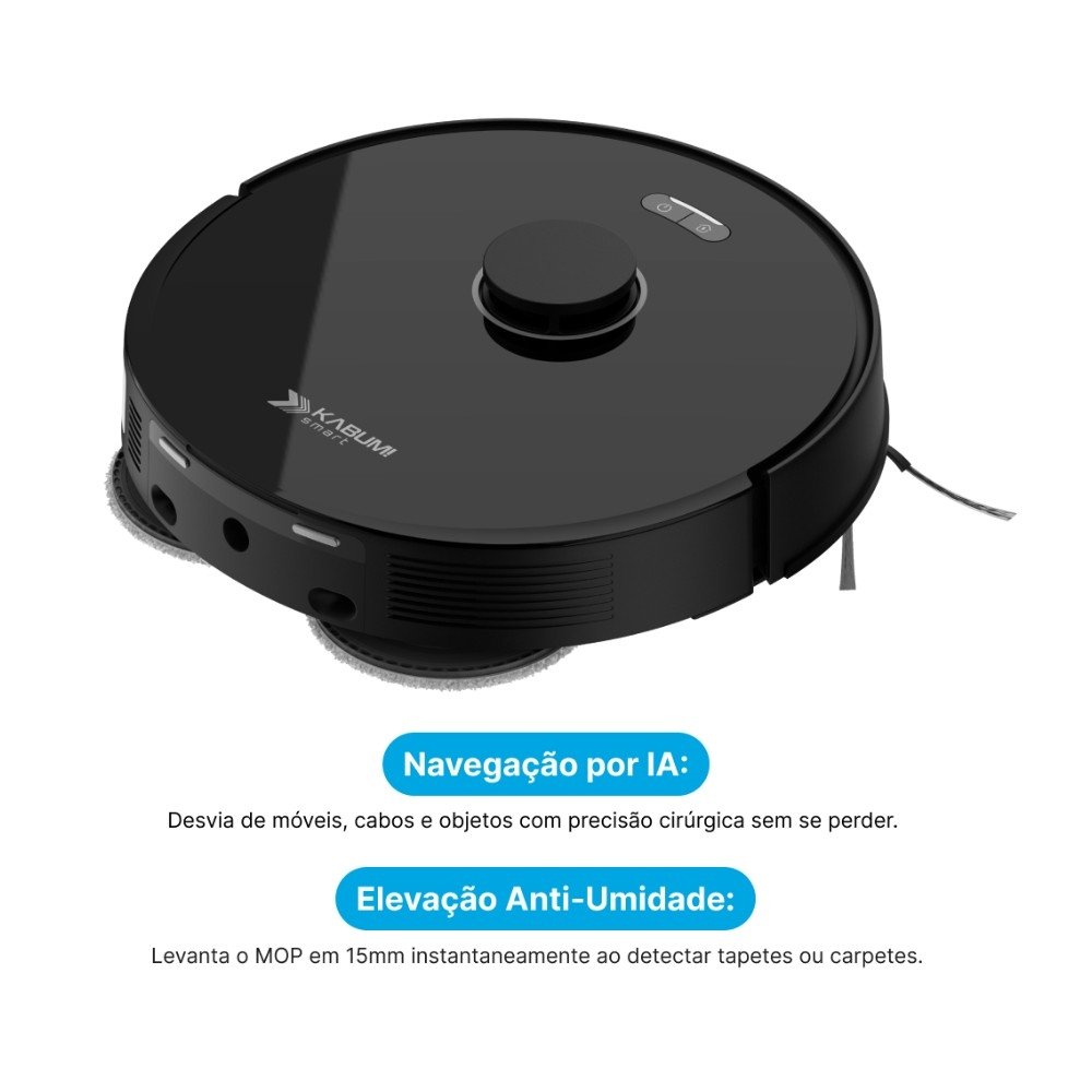 Robô Aspirador e passa pano Balão.info Smart K4000, Base Autolimpante, MOP Duplo Extensível, IA, 20000Pa, 127V, Preto - KSAR400010PT - view 4