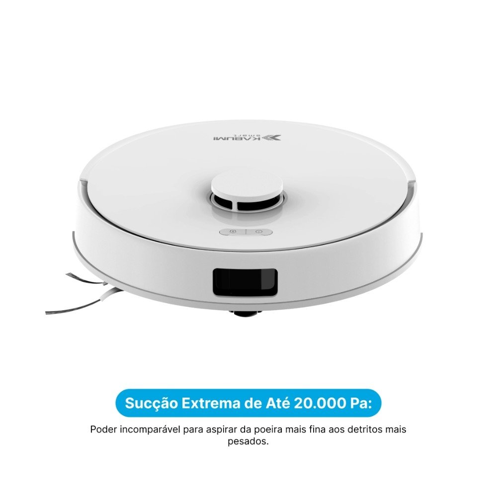Imagem 7 de 9 do produto Robô Aspirador e passa pano KABUM! smart K4000, Base Autolimpante, MOP Duplo Extensível, IA, 20000PA, 127V, Branco - KSAR400010BR