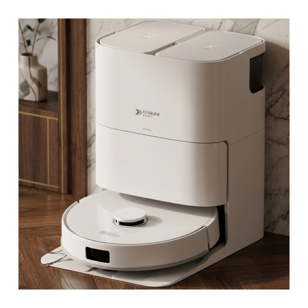 Imagem 9 de 9 do produto Robô Aspirador e passa pano KABUM! smart K4000, Base Autolimpante, MOP Duplo Extensível, IA, 20000PA, 127V, Branco - KSAR400010BR