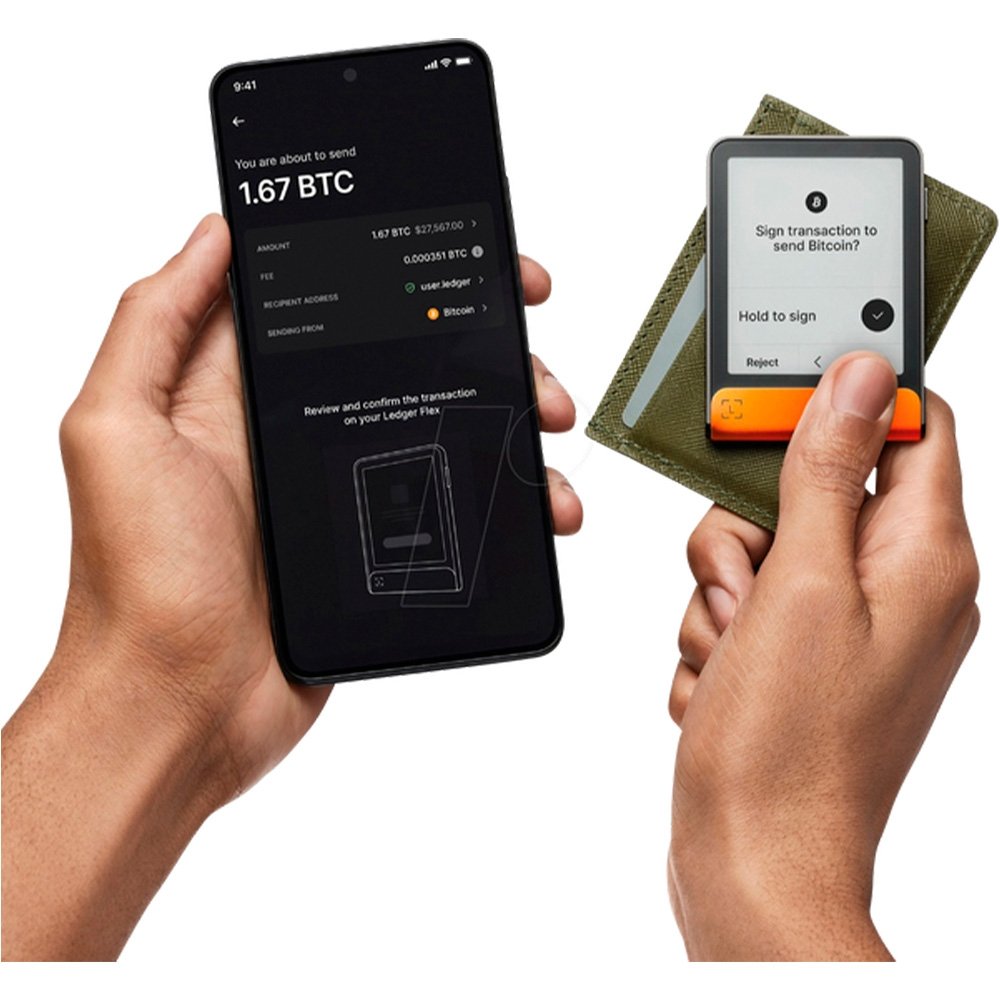 Carteira para Criptomoedas Ledger Flex, com Ledger Recovery Key, Laranja - FLEX-ORABTC-ENFRES - view 3