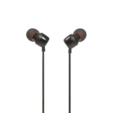 Fone de Ouvido Intra-Auricular JBL Tune 110, com Fio e Microfone, Pure Bass, Preto - JBLT110BLKE