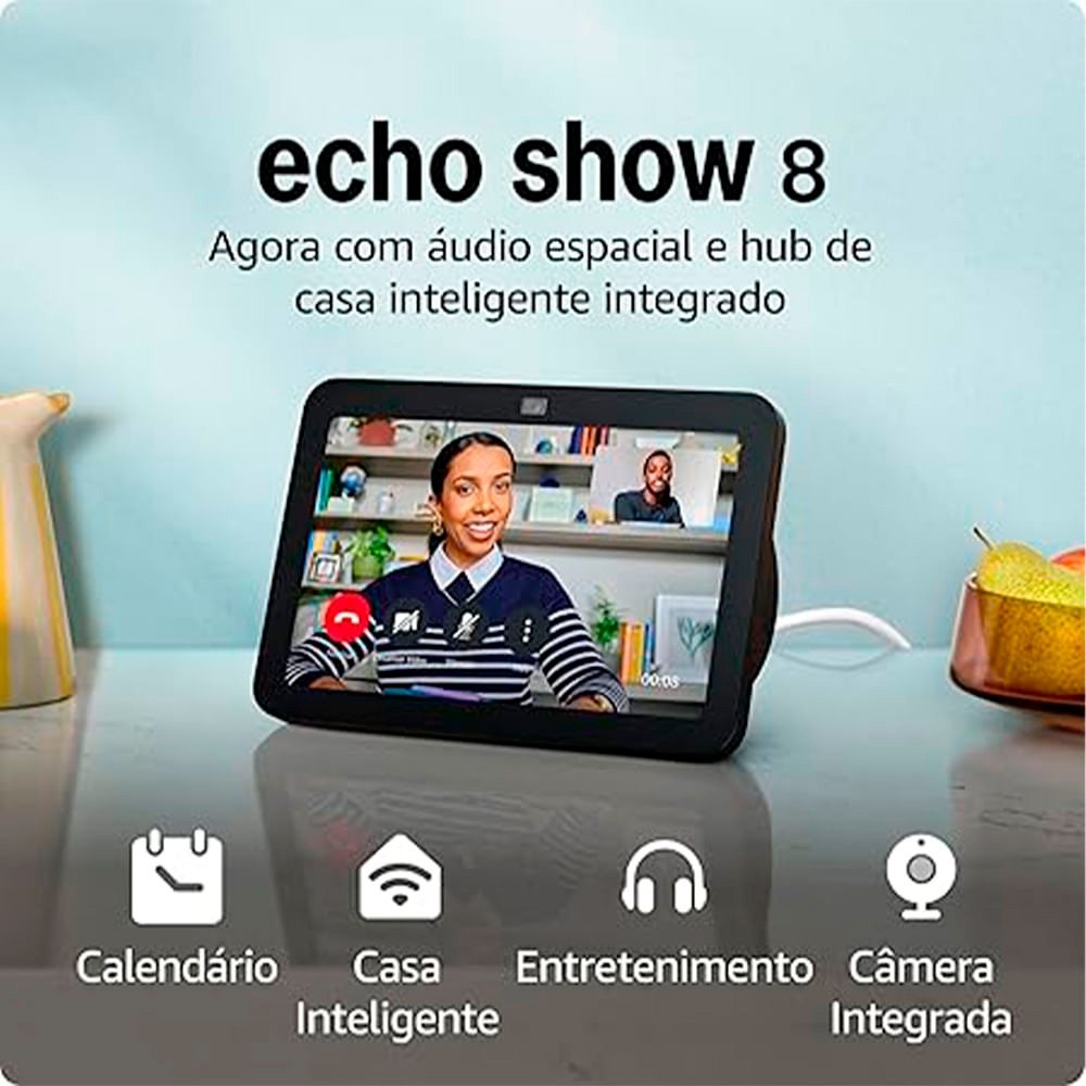 Echo Show 8 Amazon (Geração mais recente), Grafite - B0DYC2GV1Z - view 8
