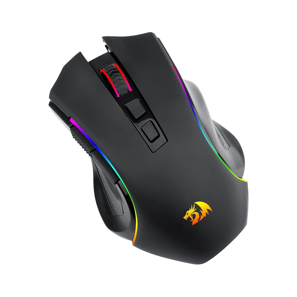 Imagem 3 de 7 do produto Mouse Gamer Sem Fio Redragon Griffin Pro, RGB, 4800 DPI, 7 Botões, USB 2.4GHz, Bluetooth, Preto - M602P-KS