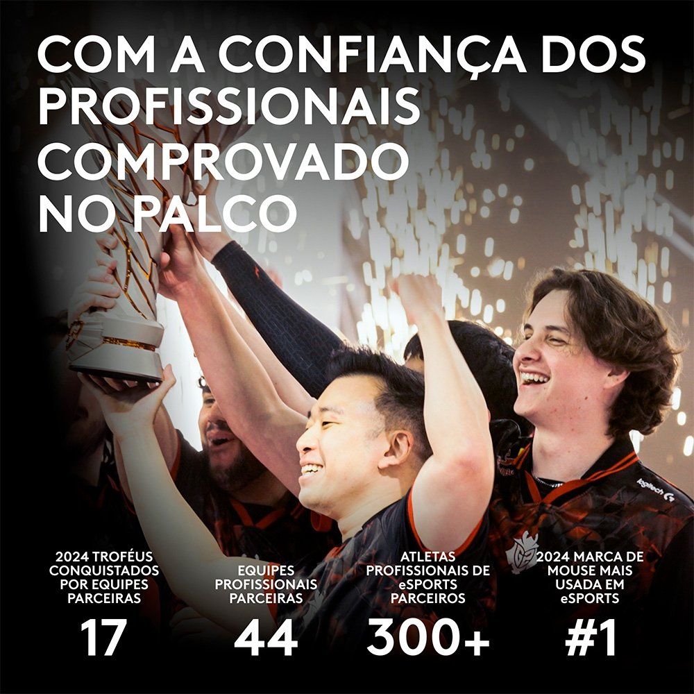Mouse Gamer Sem Fio Logitech G PRO X SUPERLIGHT 2c, 5 botões, 44000 DPI, Atualização de até 8 kHz, PC e Mac, Preto - 910-007530 - view 8
