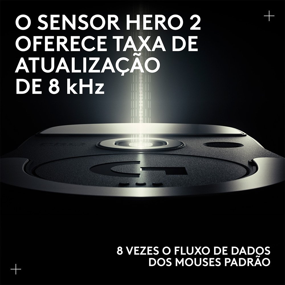 Mouse Gamer Sem Fio Logitech G PRO X SUPERLIGHT 2c, 5 botões, 44000 DPI, Atualização de até 8 kHz, PC e Mac, Preto - 910-007530 - view 10