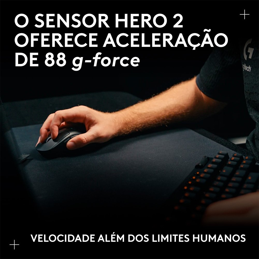 Mouse Gamer Sem Fio Logitech G PRO X SUPERLIGHT 2c, 5 botões, 44000 DPI, Atualização de até 8 kHz, PC e Mac, Preto - 910-007530 - view 11