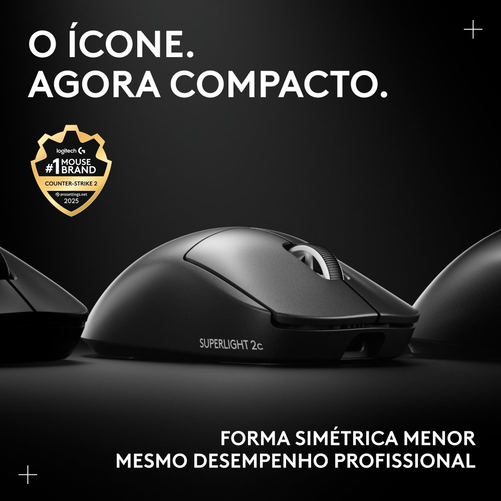 Mouse Gamer Sem Fio Logitech G PRO X SUPERLIGHT 2c, 5 botões, 44000 DPI, Atualização de até 8 kHz, PC e Mac, Preto - 910-007530 - view 2
