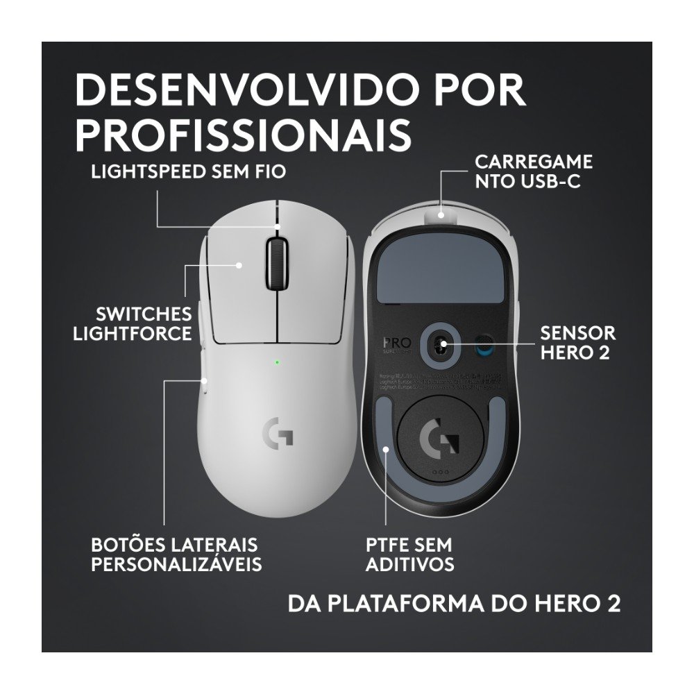 Mouse Logitech G PRO X SUPERLIGHT 2c Branco | KaBu