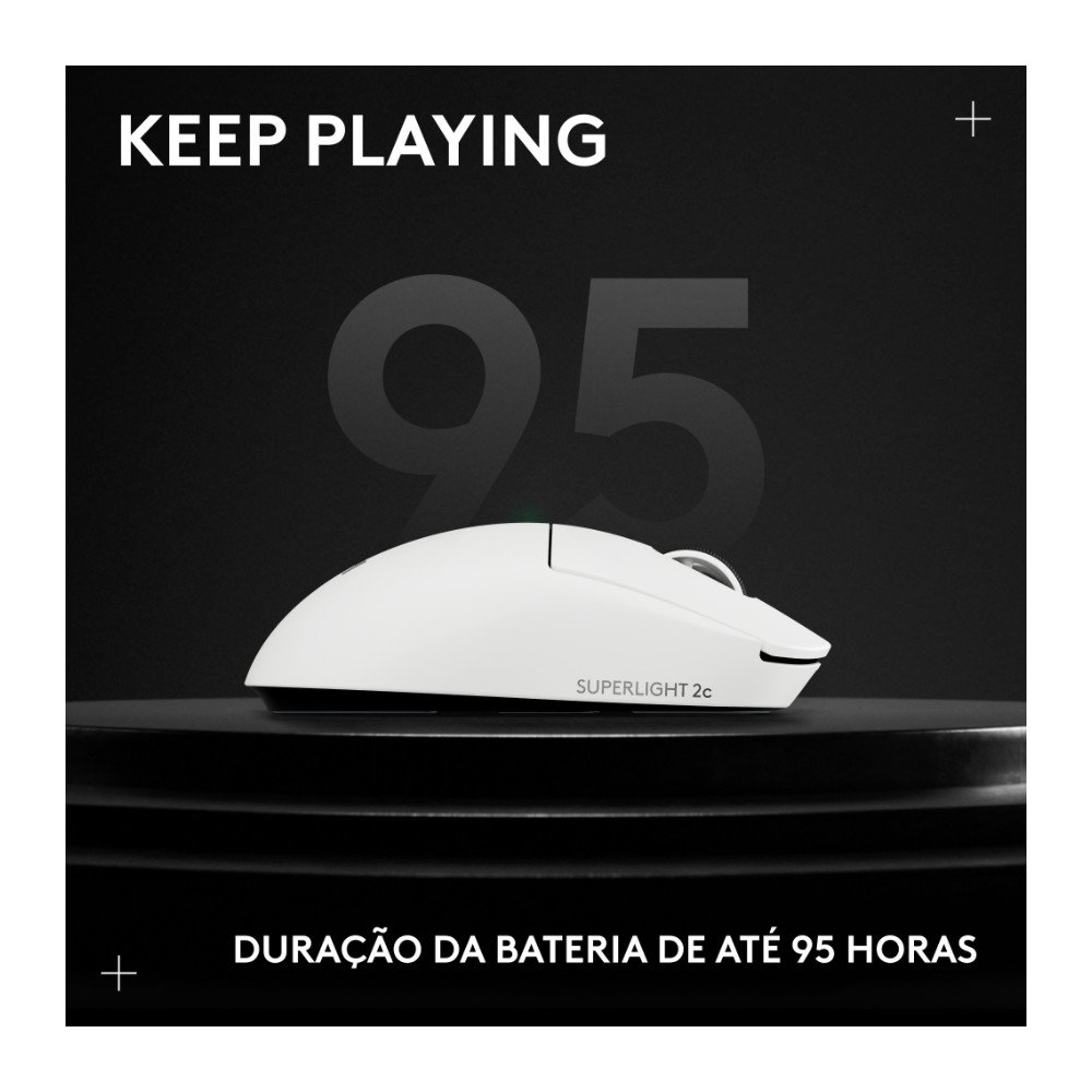 Mouse Gamer Sem Fio Logitech G PRO X SUPERLIGHT 2c, 5 botões, sensor 44K DPI, Atualização de até 8 kHz, PC e Mac, Branco - 910-007537 - view 13