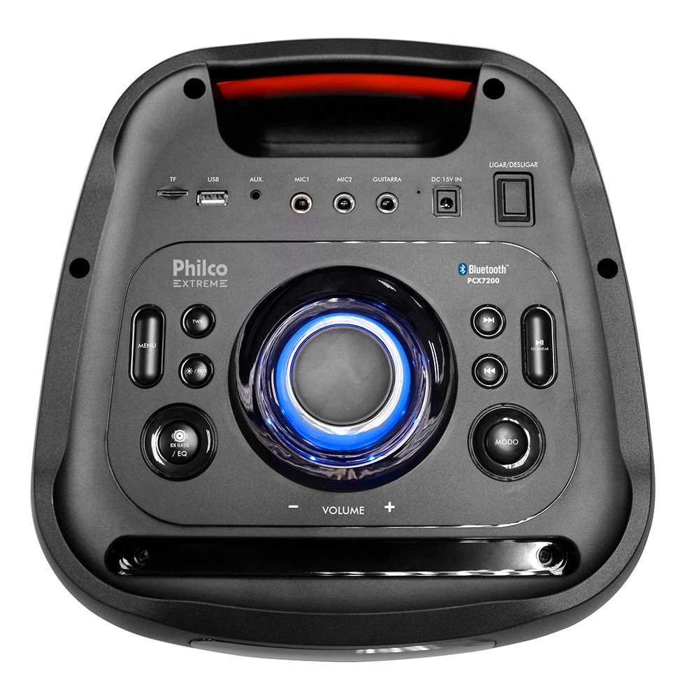 Caixa de Som Acústica Philco PCX7200, Bluetooth, Potente para Festas, Luzes Flash, Preto - 56603799 - view 3