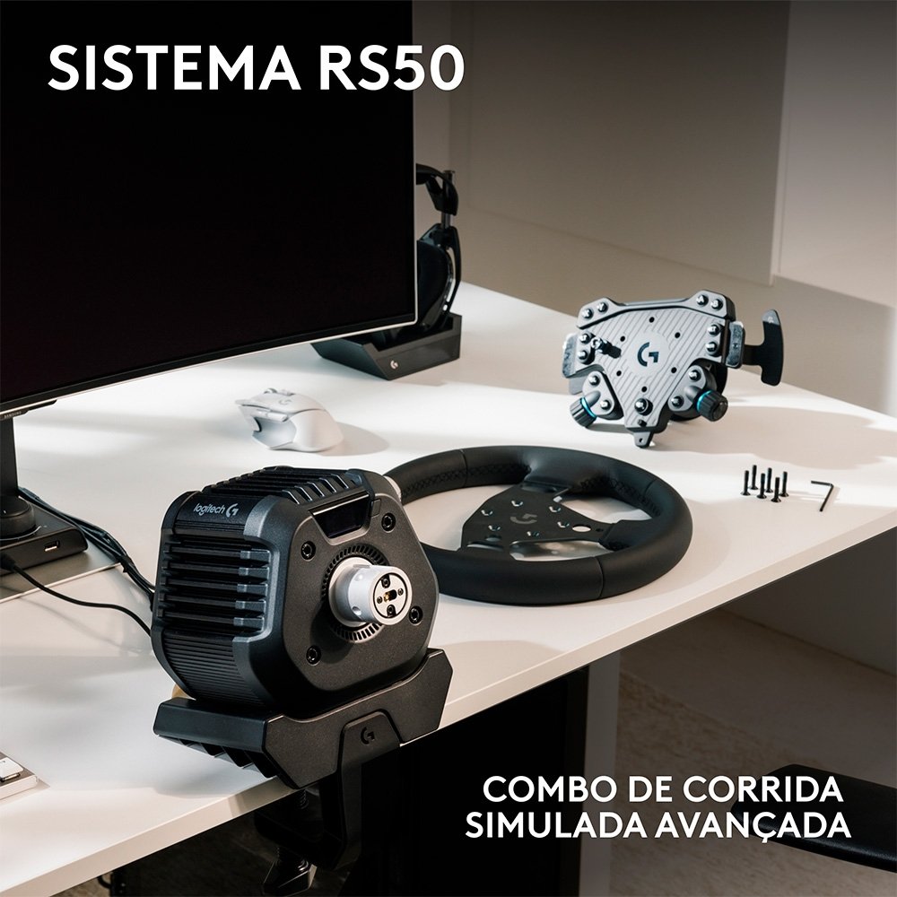 Volante Logitech G RS50 Com Direct Drive DE 8 Nm, Feedback TRUEFORCE, Ultrarealista, Compatível com PS4, PS5 e PC - 941-000265