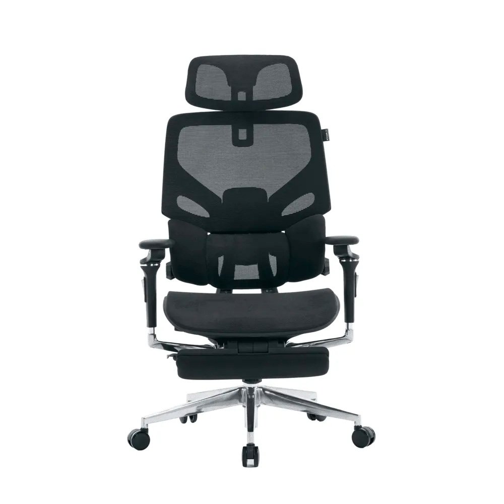 Cadeira Office XT Office X-Space Aluminum, Até 130Kg, Reclinável, Braço 6D, Cilindro de Gás Classe 4, Tela Mesh, Preta - XTO-101