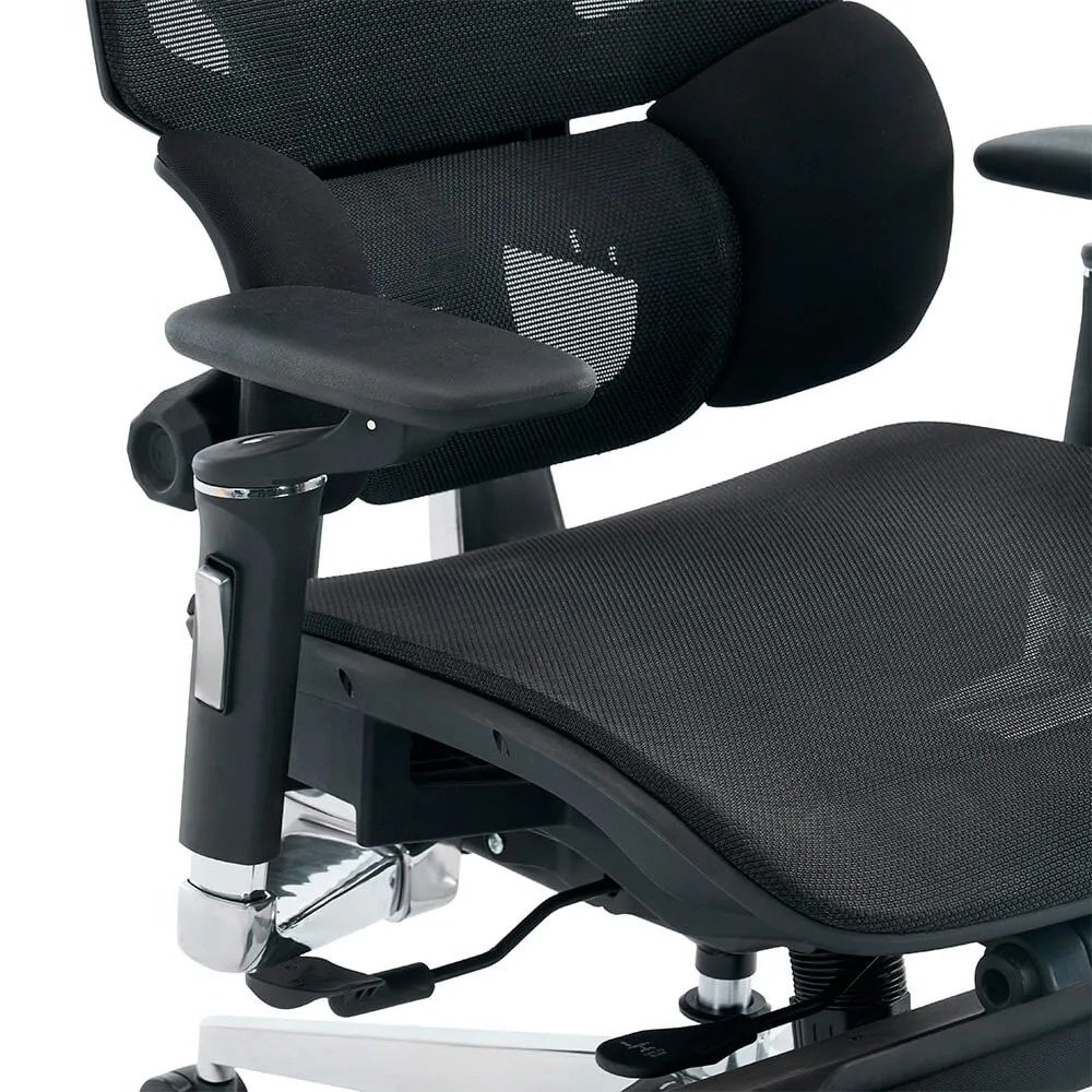 Cadeira Office XT Office X-Space Aluminum, Até 130Kg, Reclinável, Braço 6D, Cilindro de Gás Classe 4, Tela Mesh, Preta - XTO-101 - view 6