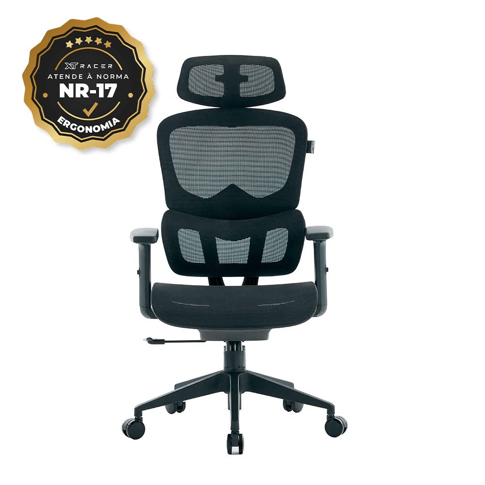 Cadeira Office XT Office X-Max, Até 120Kg, Reclinável, Braço 2D, Cilindro de Gás Classe 4, Tela Mesh, Preta - XTO-103 - view 24