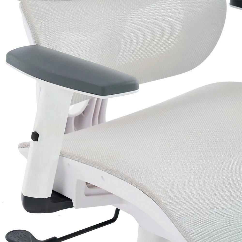 Cadeira Office XT Office X-Max, Até 120Kg, Reclinável, Braço 2D, Cilindro de Gás Classe 4, Tela Mesh, Branca e Cinza Claro - XTO-105 - view 10