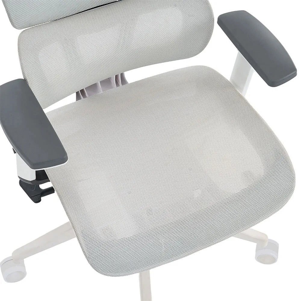 Cadeira Office XT Office X-Max, Até 120Kg, Reclinável, Braço 2D, Cilindro de Gás Classe 4, Tela Mesh, Branca e Cinza Claro - XTO-105 - view 11